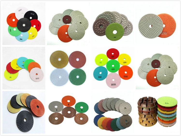 4 Inch Diamond Flexible Grinding Disc 5 Step Polishing Pad for Granite Marble Stone Ceramic Tile Concrete